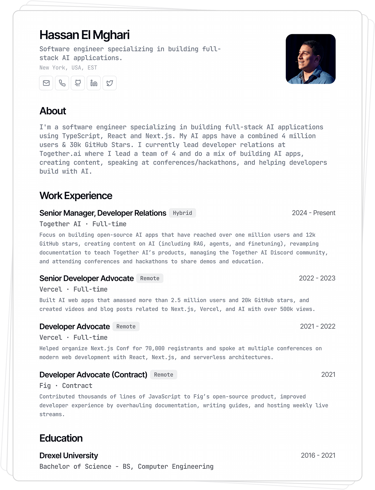 CV Website Preview